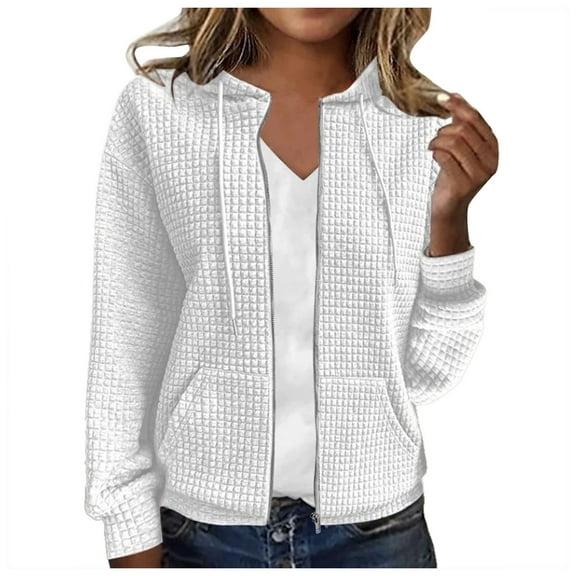 Jackets for Women Lightweight Jacket Women Women's Zippered Hooded Cardigan Long Sleeved Hoodie Jacket