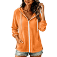 thumbnail image 1 of Jackets for Women Lightweight Long Sleeve Zip up Jacket Loose Fit with Pockets for Outdoor Travel Casual Hooded Jackets,Sizes S-2XL, 1 of 9