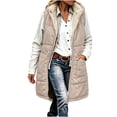 thumbnail image 1 of Jackets for Women, Long Puffer Vest Women Fleece Sherpa Jacket Sleeveless Hooded Coats, 1 of 8