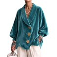 thumbnail image 1 of Jackets for Women Long Sleeve Velvet Cardigan Oversized Casual Outerwear for Spring Fall Winter, L, 1 of 5