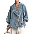 thumbnail image 1 of Jackets for Women Long Sleeve Velvet Cardigan Oversized Casual Outerwear for Spring Fall Winter, L, 1 of 5