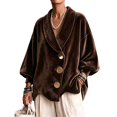 thumbnail image 1 of Jackets for Women Long Sleeve Velvet Cardigan Oversized Casual Outerwear for Spring Fall Winter, S, 1 of 5