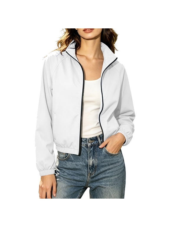Jackets for Women Outdoor Hiking Waterproof Windproof Lightweight Zip-up Jacket