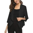 thumbnail image 1 of Jackets for Women Plus Size Chiffon Blazer Open Front Light 3/4 Sleeve Cardigan, 1 of 6