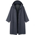 thumbnail image 1 of Jackets for Women Plus Size Long Sleeved Jacket Loose Hooded Mid Length Windbreaker Hoodie Jacket Coat, 1 of 5