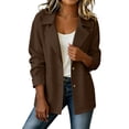 thumbnail image 1 of Jackets for Women Spring Autumn Solid Color Casual Button Down Pocket Long Sleeved Windbreaker Coat with Inner Lining Windproof Jacket with Pockets, 1 of 9