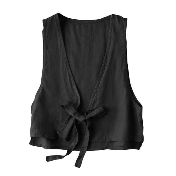 Jackets for Women,Spring Jackets for Women, Spring Summer Sleeveless Casual Linen-Neck Outwear Jacket Solid Color Botton,Jackets for Women Fashion