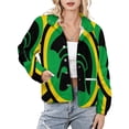 thumbnail image 1 of Jackets for Women Winter Coat Jackets Flannel Stand Collar Jacket(A Trojan Uk Flag in The Colors of Jamaica,Size:S-4XL), 1 of 7