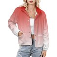 thumbnail image 1 of Jackets for Women Winter Coat Jackets Flannel Stand Collar Jacket(Aesthetic Traffic Red And White Gradient,Size:S-4XL), 1 of 7