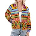 thumbnail image 1 of Jackets for Women Winter Coat Jackets Flannel Stand Collar Jacket(Africa Ethnic Colorful Pattern,Size:S-4XL), 1 of 7