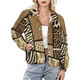 thumbnail image 1 of Jackets for Women Winter Coat Jackets Flannel Stand Collar Jacket(Animal Print Patchwork Rug,Size:S-4XL), 1 of 7