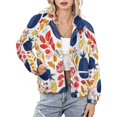 thumbnail image 1 of Jackets for Women Winter Coat Jackets Flannel Stand Collar Jacket(Autumnal Fruit Floral Seamless Pattern,Size:S-4XL), 1 of 7