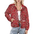 thumbnail image 1 of Jackets for Women Winter Coat Jackets Flannel Stand Collar Jacket(Bandana Style Print,Size:S-4XL), 1 of 7