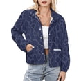 thumbnail image 1 of Jackets for Women Winter Coat Jackets Flannel Stand Collar Jacket(Blue Cracked Texture Pattern Design,Size:S-4XL), 1 of 7