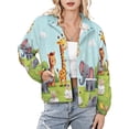 thumbnail image 1 of Jackets for Women Winter Coat Jackets Flannel Stand Collar Jacket(Cute Animals in Spring Garden,Size:S-4XL), 1 of 7