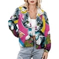 thumbnail image 1 of Jackets for Women Winter Coat Jackets Flannel Stand Collar Jacket(Cute Cat Playing Yarn,Size:S-4XL), 1 of 7