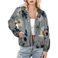 thumbnail image 1 of Jackets for Women Winter Coat Jackets Flannel Stand Collar Jacket(Daisy Rustic Flower,Size:S-4XL), 1 of 7