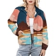 thumbnail image 1 of Jackets for Women Winter Coat Jackets Flannel Stand Collar Jacket(Desert Sunset Reflections,Size:S-4XL), 1 of 7