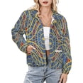 thumbnail image 1 of Jackets for Women Winter Coat Jackets Flannel Stand Collar Jacket(Distressed Dragoncon Marriott Carpet Pattern with Extrusion,Size:S-4XL), 1 of 7