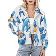 thumbnail image 1 of Jackets for Women Winter Coat Jackets Flannel Stand Collar Jacket(Dolphins,Size:S-4XL), 1 of 7