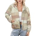 thumbnail image 1 of Jackets for Women Winter Coat Jackets Flannel Stand Collar Jacket(Elegant Striped Floral Design,Size:S-4XL), 1 of 7