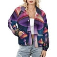 thumbnail image 1 of Jackets for Women Winter Coat Jackets Flannel Stand Collar Jacket(Enchanted Forest Mushrooms,Size:S-4XL), 1 of 7