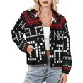 thumbnail image 1 of Jackets for Women Winter Coat Jackets Flannel Stand Collar Jacket(Feliz Navi Dad Ugly Christmas Shirt,Size:S-4XL), 1 of 7