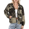 thumbnail image 1 of Jackets for Women Winter Coat Jackets Flannel Stand Collar Jacket(Floral Patchwork Area Rug,Size:S-4XL), 1 of 7