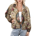 thumbnail image 1 of Jackets for Women Winter Coat Jackets Flannel Stand Collar Jacket(Floral Pattern Tapestry,Size:S-4XL), 1 of 7