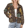 thumbnail image 1 of Jackets for Women Winter Coat Jackets Flannel Stand Collar Jacket(Floral Rug Brown Yellow Blue,Size:S-4XL), 1 of 7