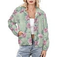 thumbnail image 1 of Jackets for Women Winter Coat Jackets Flannel Stand Collar Jacket(Floral Watercolor Pattern,Size:S-4XL), 1 of 7