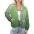 thumbnail image 1 of Jackets for Women Winter Coat Jackets Flannel Stand Collar Jacket(Gradient Green Gray,Size:S-4XL), 1 of 7