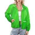 thumbnail image 1 of Jackets for Women Winter Coat Jackets Flannel Stand Collar Jacket(Green Texture Background,Size:S-4XL), 1 of 7