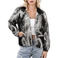 thumbnail image 1 of Jackets for Women Winter Coat Jackets Flannel Stand Collar Jacket(Intricate Silver Dragon Design,Size:S-4XL), 1 of 7