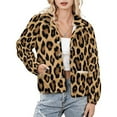 thumbnail image 1 of Jackets for Women Winter Coat Jackets Flannel Stand Collar Jacket(Leopard Print Seamless Pattern,Size:S-4XL), 1 of 7