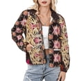 thumbnail image 1 of Jackets for Women Winter Coat Jackets Flannel Stand Collar Jacket(Leopard Yawns Faces Obscured Art,Size:S-4XL), 1 of 7