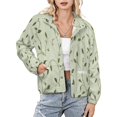 thumbnail image 1 of Jackets for Women Winter Coat Jackets Flannel Stand Collar Jacket(Olive Green Leafy Pattern,Size:S-4XL), 1 of 7