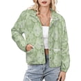 thumbnail image 1 of Jackets for Women Winter Coat Jackets Flannel Stand Collar Jacket(Pale Green Textured Pattern Repeat,Size:S-4XL), 1 of 7