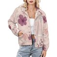 thumbnail image 1 of Jackets for Women Winter Coat Jackets Flannel Stand Collar Jacket(Pink Floral Seamless Pattern,Size:S-4XL), 1 of 7