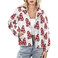 thumbnail image 1 of Jackets for Women Winter Coat Jackets Flannel Stand Collar Jacket(Polka Dot Mouse Bow,Size:S-4XL), 1 of 7
