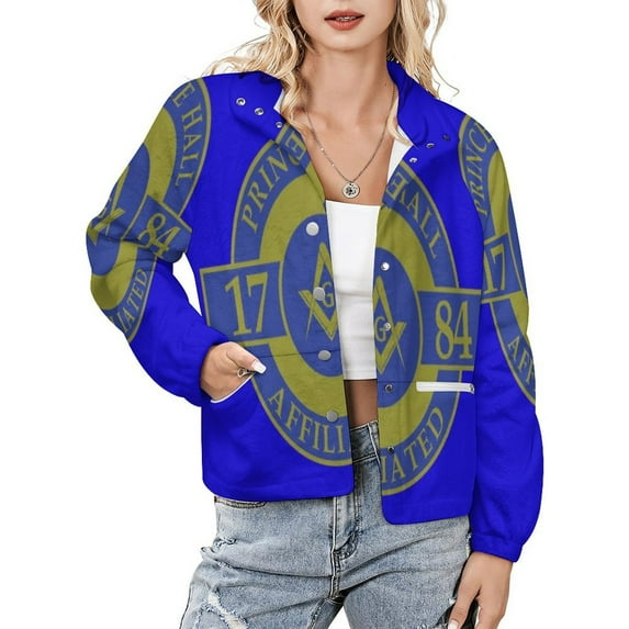 Jackets for Women Winter Coat Jackets Flannel Stand Collar Jacket(Prince Hall Masons 1784,Size:S-4XL)