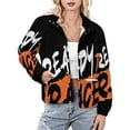 thumbnail image 1 of Jackets for Women Winter Coat Jackets Flannel Stand Collar Jacket(Ready To Race White And Orange,Size:S-4XL), 1 of 7