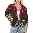 thumbnail image 1 of Jackets for Women Winter Coat Jackets Flannel Stand Collar Jacket(Red Jaguar Tropical Jungle Art,Size:S-4XL), 1 of 7