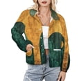 thumbnail image 1 of Jackets for Women Winter Coat Jackets Flannel Stand Collar Jacket(Sage Green Gold Geometric,Size:S-4XL), 1 of 7