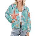 thumbnail image 1 of Jackets for Women Winter Coat Jackets Flannel Stand Collar Jacket(Seashell Starfish Pattern,Size:S-4XL), 1 of 7