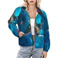 thumbnail image 1 of Jackets for Women Winter Coat Jackets Flannel Stand Collar Jacket(Shark Swim,Size:S-4XL), 1 of 7
