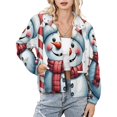 thumbnail image 1 of Jackets for Women Winter Coat Jackets Flannel Stand Collar Jacket(Snowman Christmas Decor,Size:S-4XL), 1 of 7