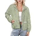 thumbnail image 1 of Jackets for Women Winter Coat Jackets Flannel Stand Collar Jacket(Subtle Green Textured Pattern,Size:S-4XL), 1 of 7