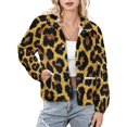 thumbnail image 1 of Jackets for Women Winter Coat Jackets Flannel Stand Collar Jacket(Yellow Gold Leopard Print Fabric,Size:S-4XL), 1 of 7