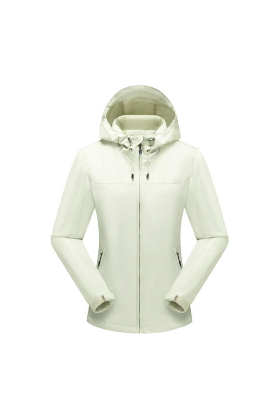 Jackets for women Color Outdoor Long Sleeve Zipper Sunscreen Windproof Raincoat Plus Size Hooded Jacket Coat Coats for Women